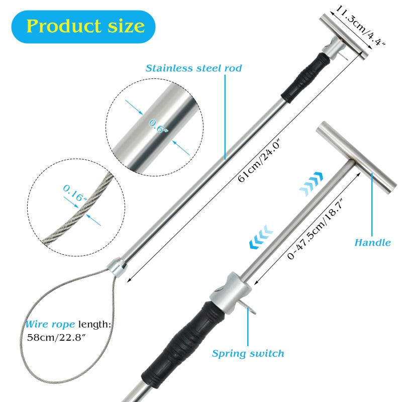 MUDUOBAN Dog Catcher Pole Pig Holder Hog Catcher Pole Stainless Steel Animal Holder Catcher Tool for Pig Dog Farm Equipment by Livestocktool - Image 3